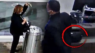 Gate Agent Tosses Items From Passenger's Bag in the Trash