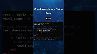 Count Vowels in a String in Ruby #coder #vowels #coding #tutorial #programming #strings #ruby
