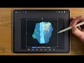 procreate landscape drawing tutorial in easy steps waterfall cave