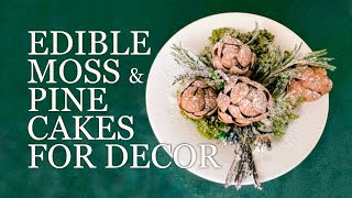 Edible moss for cake decorating | chocolate pine cones