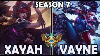 Xayah ADC vs Vayne Ranked Challenger Korea (New Champion)