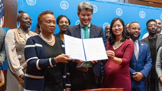 Boston and Cambridge sign MOU to advance shared supplier diversity goals促進供應商多元化 吳弭與黃翊安簽合作意向