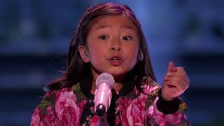 Celine Tam 9 Year Old Sings Power Ballad When You Believe Quarter Final America's Got Talent 2017