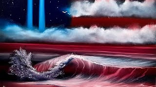 S3 Ep 10 #HowtoPaint a 9/11 #Tribute - #AmericanFlag #Seascape LIVE #OilPainting #Tutorial