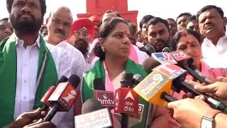 LIVE: MLC Kalvakuntla Kavitha addressing media from Indravelly