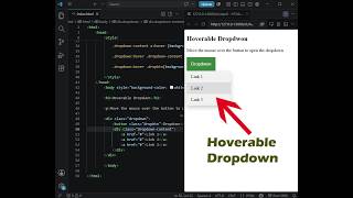 Hoverable dropdown in html css coding #coding #htmlcss #dropdown ASMR Coding | No Talking