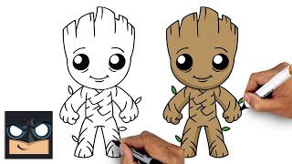 How To Draw Groot | YouTube Studio Art Tutorial