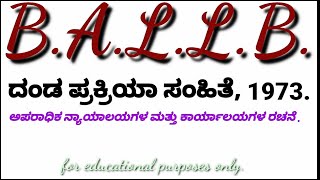 Constitution of Criminal Courts and Offices  l ಅಪರಾಧಿಕ ನ್ಯಾಯಾಲಯಗಳ ಮತ್ತು ಕಾರ್ಯಾಲಯಗಳ ರಚನೆ. ( CrPC)