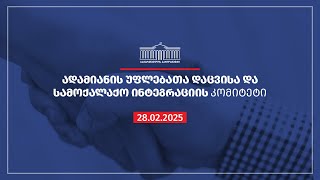 ადამიანის უფლებათა დაცვისა და სამოქალაქო ინტეგრაციის კომიტეტის სხდომა - 28.02.2025