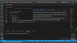 Python Projects | Dice roll generator
