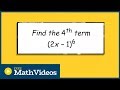 Find the 4th term of a binomial raised to the 6th power