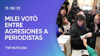 El caótico voto de Javier Milei incluyó agresiones al equipo de TV Pública