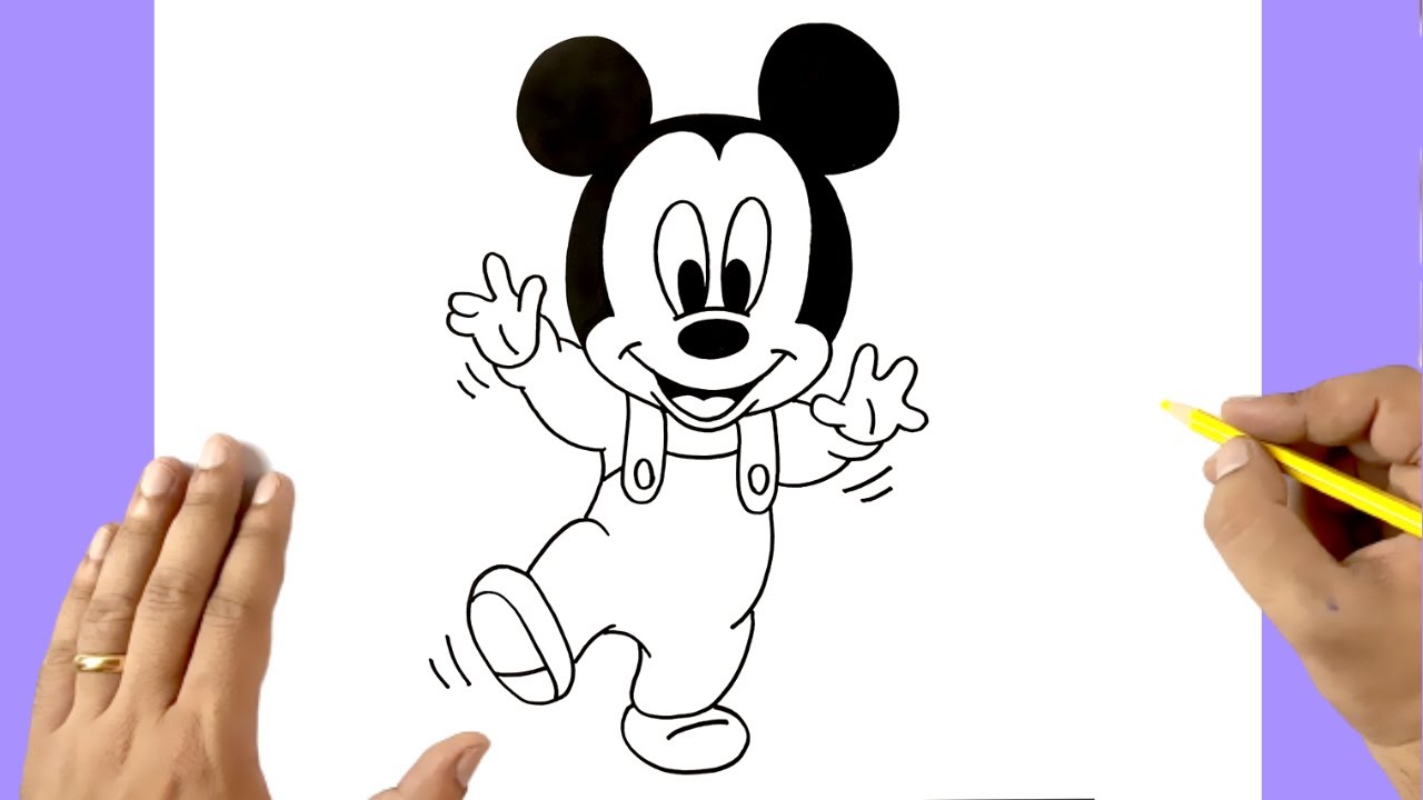 How To Draw Baby Mickey Mouse How To Draw Mickey Mouse Is Sleeping On