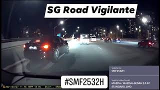 27mar2021 pie #SMF2532H mazda 6 Crossing road divider recklessly over taking from the left