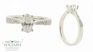 Oval Cut Diamond Solitaire with Tapered Pave Set Shoulders ER 2013