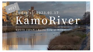 〓 4K 〓 2023.01.17.  KYOTO KAMO RIVER. 京都 鴨川 三条大橋 三条京阪