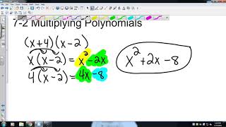 Big Ideas Algebra 7 2 Multiplying Polynomials