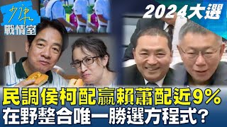 中時民調侯柯配贏賴蕭配近9% 在野整合唯一勝選方程式? 少康戰情室 20230914