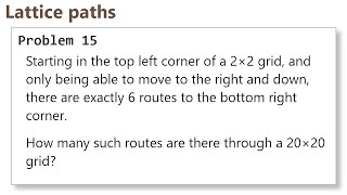 Project Euler: Problem 15 (analysis)