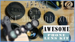 Apexel 5 in 1 - Cheap Cell Phone Lens Kit Test and Review - Under $10