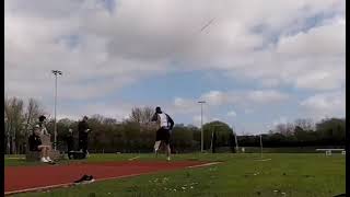 April 2024 comp same 52.45 metre throw different angle