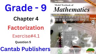 grade 9 chapter 4 factorization exercise 4.1 Questions 5 cantab Publishers @mathsolver1117