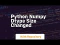 python numpy dtype size changed