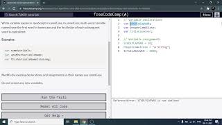Understanding Case Sensitivity in Variables - Freecodecamp.org | Video 8 | Basic JavaScript