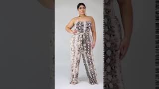 Sassy Snakeskin Tube Jumpsuit