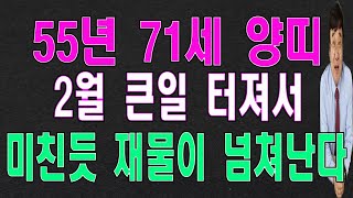 2025년 양력 2월에 55년 양띠 대운을 받아서 놀랄일이 생겨납니다.