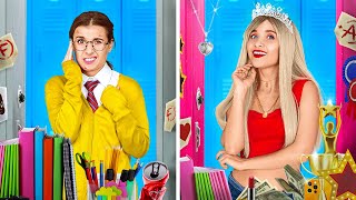 POPULAR VS NERD AT SCHOOL || Cool Tricks And Hacks! Funny Situation by 123GO! SCHOOL