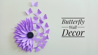 Flower Butterfly Wall Decoration | DIY Wall Decor | Art by Misbah