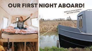 Sleeping In a Building Site: Our First Night In Our New House Boat! | this tiny