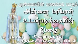 அன்னையின் வணக்கம் மாதம் நாள் 16|அன்னை மரியாள் உடன்படிக்கையின் பேழை|தேவமாதாவின் சிந்தனை, பாடல்|