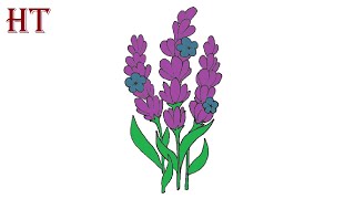 How to Draw Lavender flower easy