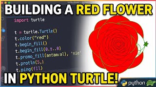 ​I Built a Stunning Red Flower Using Only Python! 🌹