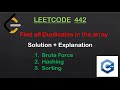 442. Leetcode | Find All Duplicates in an Array | Brute Force | Hashmap | Sorting