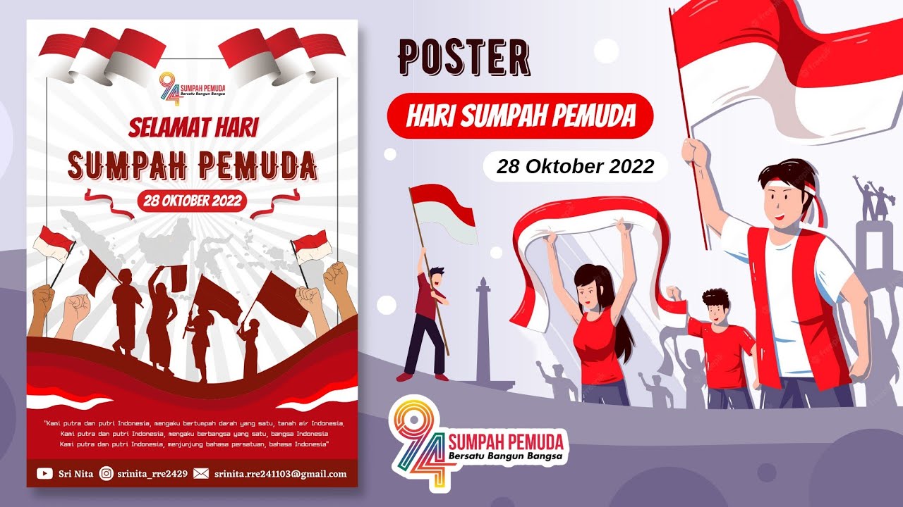 Cara Membuat Poster Hari Sumpah Pemuda Di Canva 2022 - YouTube