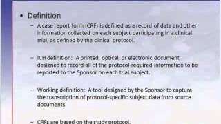Case Report Form Design, Strategy & Standards Trailer