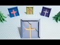 EASY (´ε｀ )♡ DIY ORIGAMI CROSS PHOTO FRAME ! 簡單折紙十字架相框 ✝️ #jesus #折り紙 #종이접기 #สอนพับกระดาษ #origami