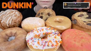 ASMR Dunkin Donuts! NEW Watermelon Donut \u0026 Chocolate Chunk Cookie, Maple Frosted, Coffee Cake Muffin