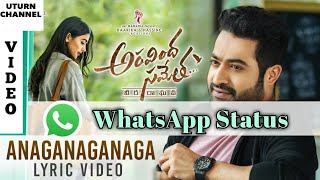 Anaganaganaga Song Whatsapp Status |AravindhaSametha|Pooja Hegde |Trivikram