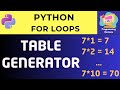 Python Multiplication Table Program | For Loops for Beginners
