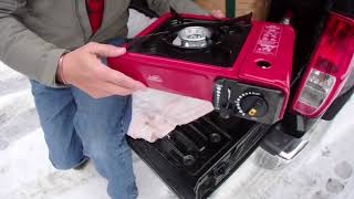 Texsport butane stove. Great for power outage and camping.