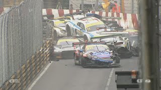 FIA GT World Cup 2017. Qualification Race Macau Grand Prix. Huge Pile Up