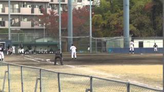 八尾BCvs大阪学院大学　1回裏　2014-11-23