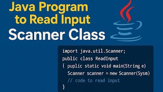 🎯 "Java Program to Read User Input | Scanner Class Tutorial for Beginners"