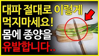 대파를 이렇게 드시는 분들 절대 이렇게 먹지 마세요! 몸에 종양이 생길수 있다고 합니다!  (대파를 먹으면 안되는 사람, 같이 먹으면 안되는 음식, 좋은 음식, 효능)