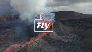 Drone footage show rivers of lava -Ultra HD 4K 60 FPS By Drone