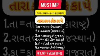 ભારતના મહત્વના અણુ મથકો યાદ રાખવાની શોટ ટ્રીક શોટ #viral #short #forest #Talati #trendding